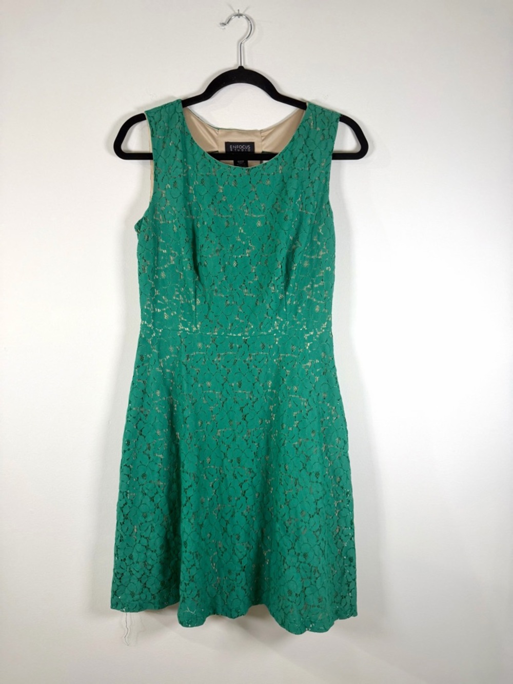 Enfocus Studio Emerald Green Lace A-Line Dress